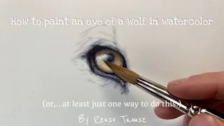 Painting a Wolves Eye with watercolor [upl. by Brittnee]