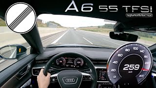 2023 Audi A6 Avant 55 TFSI Quattro 340PS TOP SPEED GERMAN AUTOBAHN DRIVE POV [upl. by Nodyl]