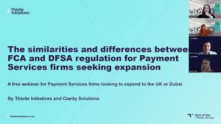 Webinar  The similarities amp differences between FCA amp DFSA regulation for payment services firms [upl. by Ardnuasal]