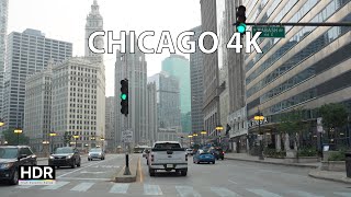 Driving Chicago 4K HDR  Skyscraper Sunrise  USA [upl. by Mccoy]