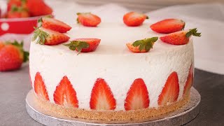 Tarta de Fresas con Nata sin Horno [upl. by Damita]