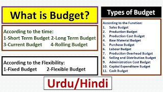 What is Budget Types of BudgetClassification of Budget wrt Time Flexibility amp Functions [upl. by Powel]