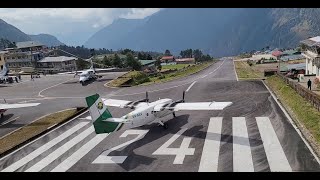 Epic Plane Takeoff in the Himalayas Lukla Airport  HighAltitude Marvel  Nepal [upl. by Joacima308]