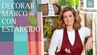 Decorar marco con estarcido Tutorial  Reciclarte [upl. by Ainola]