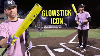 Hitting with the GLOWSTICK Rawlings Icon  BBCOR Baseball Bat Review [upl. by Laurette]