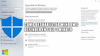 Como deshabilitar o desactivar Windows Defender en Solo 1 minuto  Windows 10 [upl. by Lindie]