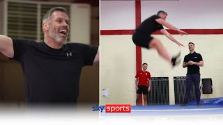 Jamie Carragher goes trampolining with 5time national champion Luke Strong [upl. by Nirual]