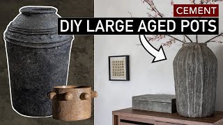 HighEnd Concrete Decor  DIY Large Cement Pots For A Beautiful Home [upl. by Jess]