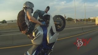 INSANE Illegal Motorcycle STUNTS On Highway LONG WHEELIES Street Bike TRICKS Middle Of The Map Ride [upl. by Ylsel]