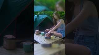 😱 Solo camping girl💃 ASMR relaxing  trendingvideo yttrending [upl. by Annaeoj]