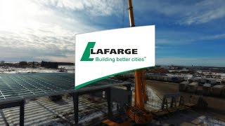 Precast wall panel installation at Manitoulin Transport Acheson by Lafarge Precast Edmonton [upl. by Kurtzman742]