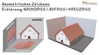 Geometrisches Zeichnen  Erklärung Kreuzriss  Aufriss  Grundriss [upl. by Ydasahc999]