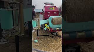 Silage Baling Film Wrapping Machine Detai HongjieSet 3 Replaces the pit to store hay green [upl. by Evalyn42]