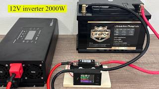 How Many Batteries For a 2000W 12v Inverter test with maximum discharging current [upl. by Esserac115]