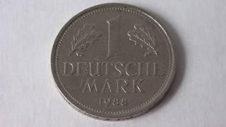 1 Deutsche Mark Germany 1988 F  Amazing Coin [upl. by Bevan290]