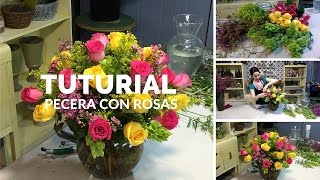 Como hacer un arreglo de flores con rosas [upl. by Wymore]