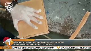 DNCD ocupan cinco láminas de cocaína camufladas en cajas de tabacos [upl. by Ralleigh578]