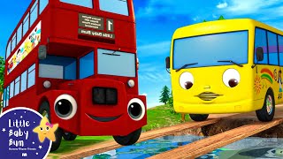 10 Little Buses cross a bridge   🚌Wheels on the BUS Songs 🚌 Nursery Rhymes for Kids [upl. by Jeffry701]