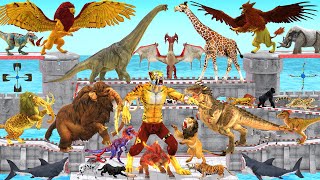 Death Run Who Will Win the Fight Saber Tooth Tiger Vs Wild Animals Dinosaurs Animal Revolt Battle [upl. by Carlock285]