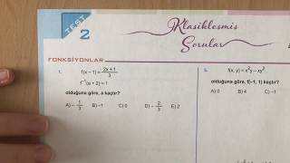 345 TYT Matematik Fonksiyonlar Test2 Anlatımlı Çözümleri 20182019 basım [upl. by Secundas]