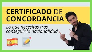 📌 ¿Qué es y Para Qué Sirve el CERTIFICADO DE CONCORDANCIA ✅ Cambio de NIE a DNI [upl. by Elletnohs]