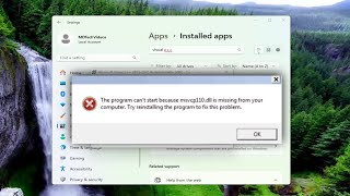 Fix ‘msvcp110dll Is Missing From Your Computer’ Issue in Windows Solution [upl. by Lavena]