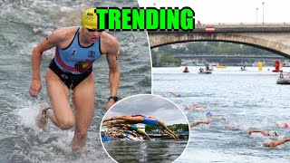 2024 Paris Olympics Belgium triathlete Jolien Vermeylen slams dirty Seine River after race [upl. by Shaddock920]