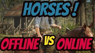 Horses Test Offline VS Online Any Difference Red Dead Online [upl. by Lenci]