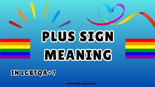 In LGBTQIA What Does Plus  Sign Meaning Definition amp dictionary in English [upl. by Faxon]