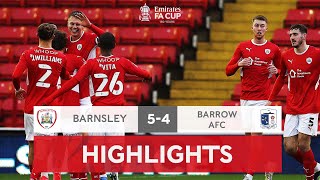 Barnsley Win Nine Goal Thriller  Barnsley 54 Barrow AFC  Emirates FA Cup 202122 [upl. by Ahola928]