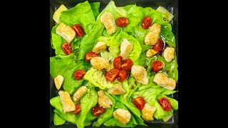 so geht das Kopfsalat mit Käse Tomaten und Hähnchen einfach schnell und lecker [upl. by Enimzaj]