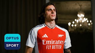 FIRST INTERVIEW Riccardo Calafiori on joining Arsenal 🗣️ It feels amazing Its just the start [upl. by Darce]