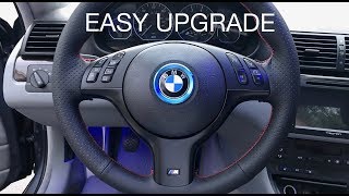 BMW E46 M SPORT Steering Wheel Install [upl. by Gora]