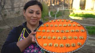 Traditional Azerbaijani Gandja Baklava  Cooking Baklava in Charcoal  Village Cooking Channel [upl. by Anairam]