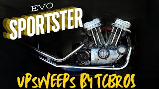 EVO sportster chopper upsweep pipes by TCBROS [upl. by Allecnirp]