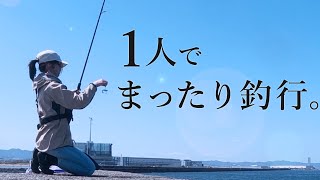 【釣り】女一人でまったり釣行。大阪の岸和田一文字でショアジギ＆飲ませ [upl. by Darcey244]