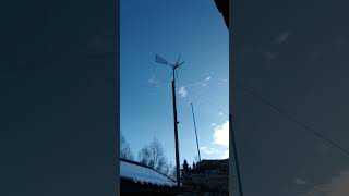 Vevor 500w wind turbine spinning in 12ms wind [upl. by Anelys]