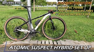 700x40c Gravel Tires sa SAGMIT K4 RB Fork amp 275 ATOMIC SUSPECT XC MTB Frame ni Jhanssen Brian Diez [upl. by Glanti]