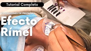 Tutorial Extensiones de Pestañas Pelo a Pelo  Efecto Rímel 2023 Paso a Paso [upl. by Crandell]