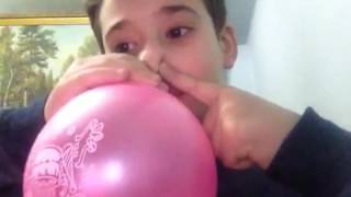 Kid blows balloon up with nose [upl. by Brandea749]