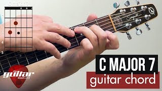 How to play the C major 7 chord  Beginner guitar lesson [upl. by Selle]