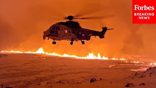 UNBELIEVABLE FOOTAGE Volcano In Southwest Iceland Erupts Leading To Evacuation Of Nearby Town [upl. by Esaele727]