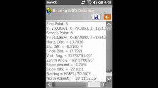 Carlson SurvCE Tutorial Calculating Bearing and 3D Distance [upl. by Inasah863]