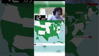 Seterra US 50 States World Record CRAZY REACTION gaming speedrun [upl. by Katlin]