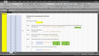 Excel  OneSample Rank Biserial Correlation Coefficient [upl. by Osbourn]