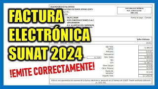 Cómo emitir una Factura Electrónica 2024  SUNAT [upl. by Jarin382]