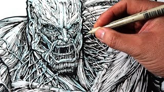 Drawing ATTACK ON TITAN  The Most Detailed Drawing Ever I Think of the COLOSSAL TITAN [upl. by Freyah763]