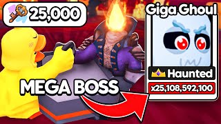 I Beat 25000 Mega Bosses and Got STRONGEST Free Giga Ghoul Pet in Arm Wrestling Simulator [upl. by Lenni432]