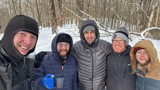 Cold snow hiking and camping at Zaleski State Forest [upl. by Lemmor]