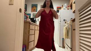 Reviewing The Red Satin And Lace Alcea Rosea Nightgown [upl. by Melitta397]